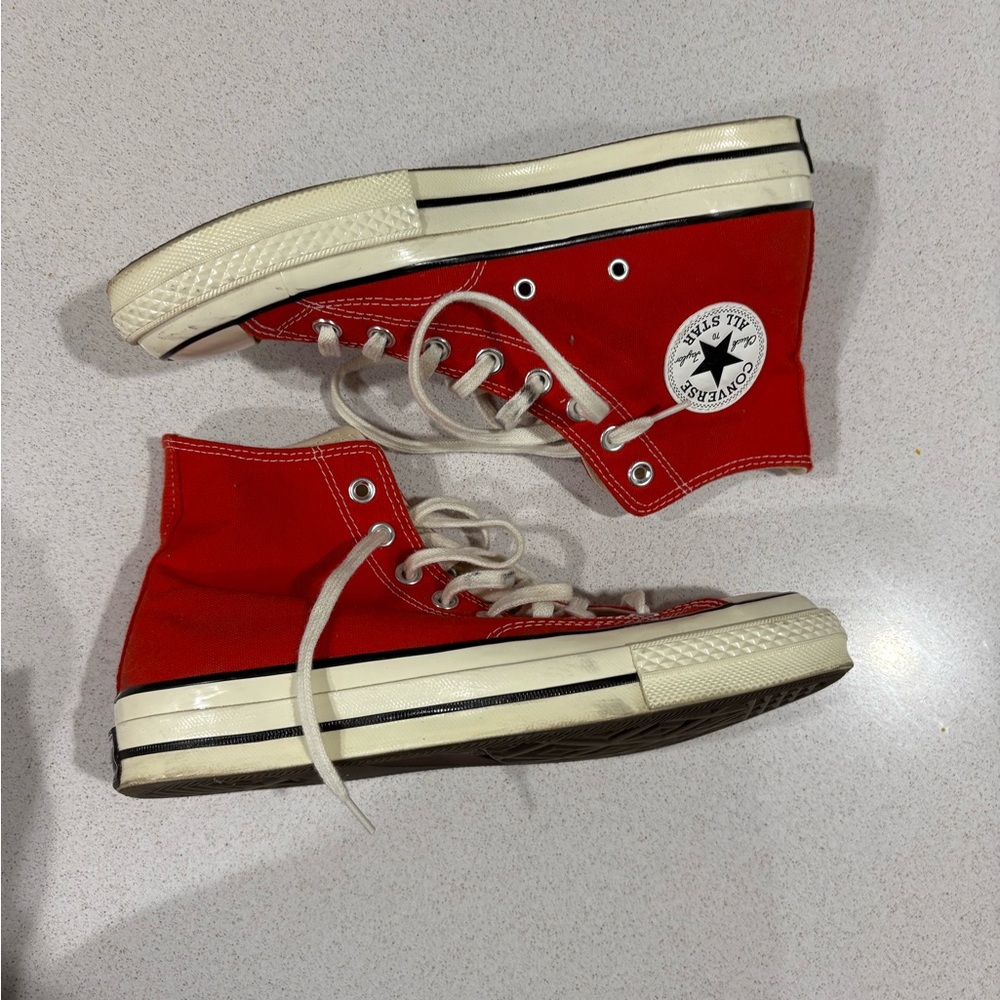Red High-Top Converse - Picture 2 of 6